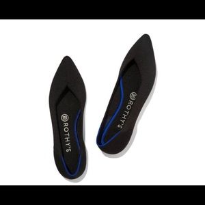 Rothys black pointed toe flat shoes 7.5 never worn